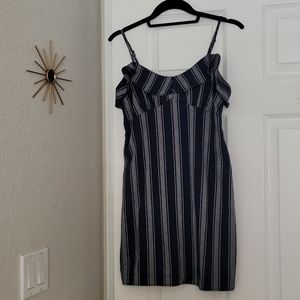 Forever 21 striped navy blue dress